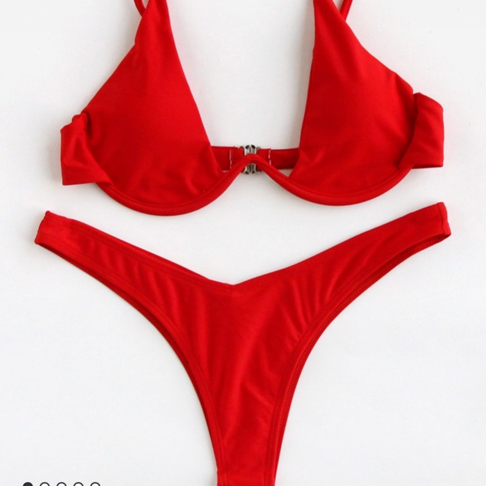 Red bathing suit top